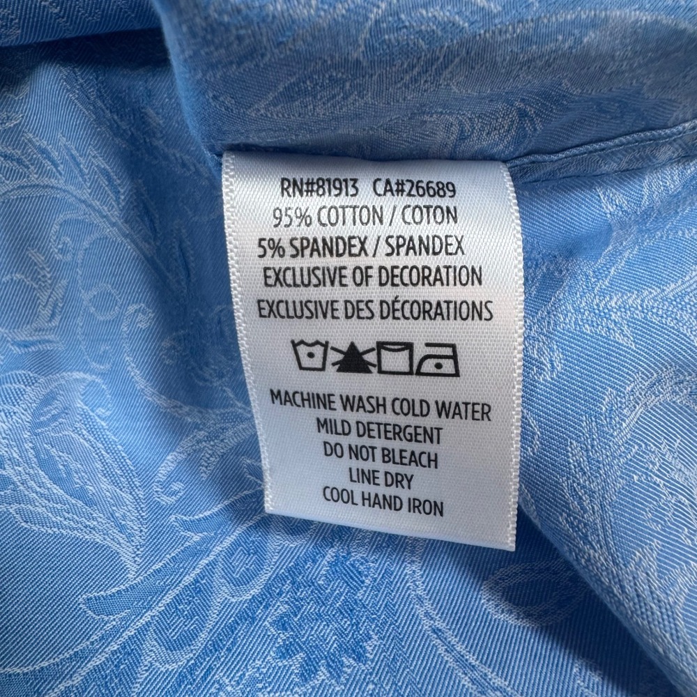 Robert Graham Button Down Mens XL Blue Paisley Jacquard Long Sleeve Shirt - Picture 4 of 8